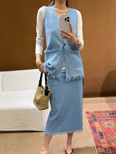 SWAYING KNIT 26SS  口袋装饰半裙春夏新品时尚感设计师半裙