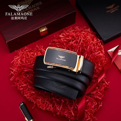 法莱阿玛尼专柜正品男士皮带自动扣真皮商务休闲高档腰带年轻人 P