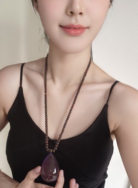 天然蜜蜡蓝精灵蓝琥珀血泊水滴吊坠毛衣项链男士女款随形挂件配饰