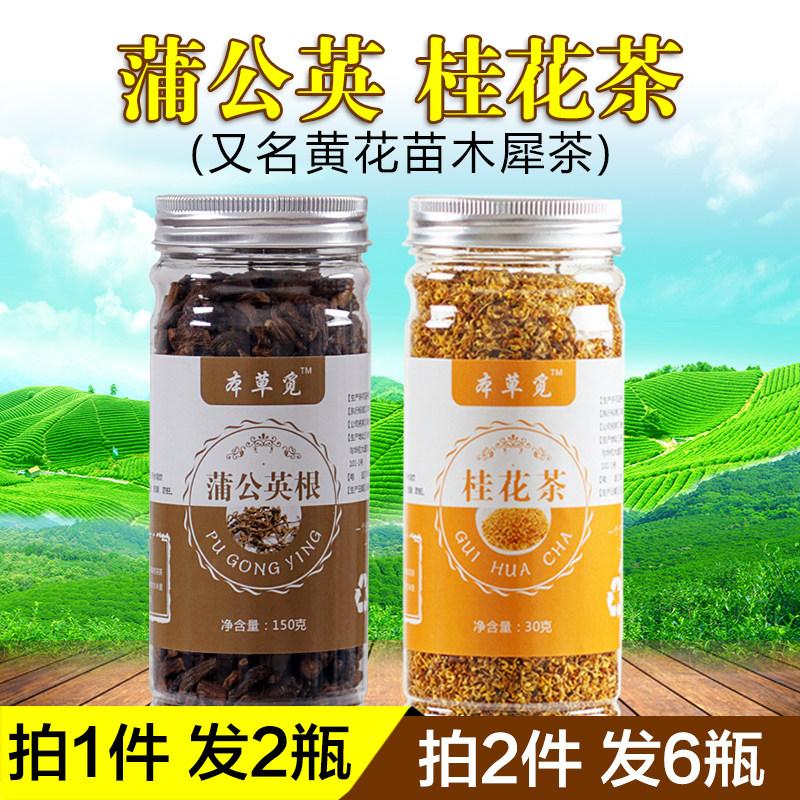 蒲公英桂花茶黄花苗木犀茶浦公根和加岩桂黄桂花组合泡茶木樨茶