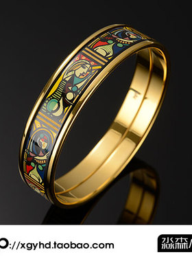 欧美风珐琅彩景泰蓝镀18k手环