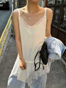 新款 2026春夏季 蕾丝拼接细肩带蕾丝背心10630 老板娘容容