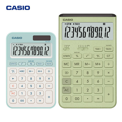 卡西欧CASIO计算器JT-200T/MS-20YC无声双电源桌面型