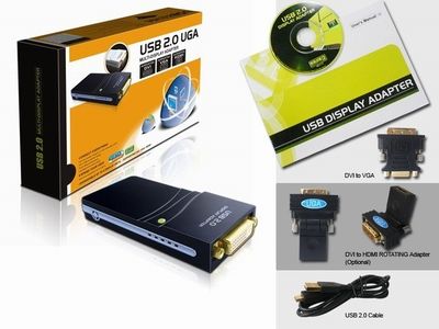 UGA USB2.0多功能多屏延伸显示卡USB转VGA HDMI DVI外置显卡1080P