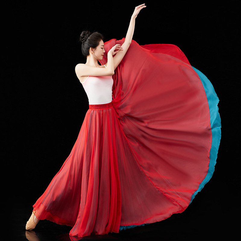 超大摆舞蹈服两面穿天丝演出服