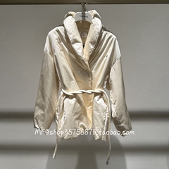 ZCY朱崇恽2025冬专柜正品 中长款 通勤 系带鹅绒服C1FZ4427Y 5480