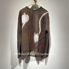 ZCY朱崇恽2025冬正品 羊毛 马海毛 花稿宽松针织衫C1FZ4729M 4980