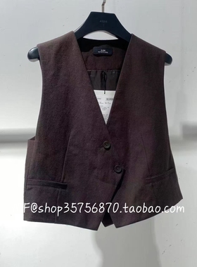 AUM奥姆2025冬季专柜正品 时尚 V领 休闲 马甲M1FZ42254  2280