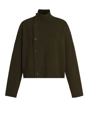 ZCY朱崇恽2025冬正品 羊毛 高领不对称门襟 针织衫CCFZ4804M 3280