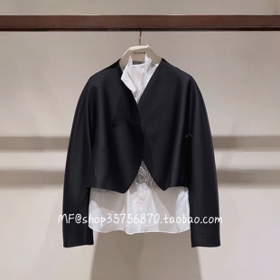 ZCY朱崇恽2026春 羊毛桑蚕 短外套C1GB11248黑C1GB12358白 5280