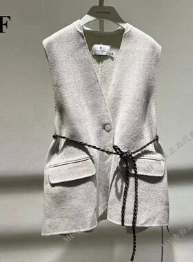 ZCY朱崇恽~2024冬专柜正品 羊毛毛呢马甲外套C1EG40624 4980