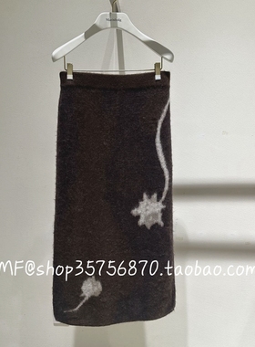 ZCY朱崇恽2025冬专柜正品 印花 休闲 直筒针织中裙C1FZ4730M 3980