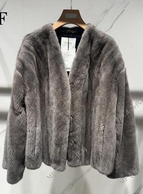 MF玛菲~2024冬专柜正品 水貂毛皮 皮草 保暖外套A1EG4760Q 54800