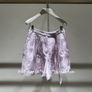 亚麻 C1FZ25105 通勤 子短裤 3280 休闲裤 ZCY朱崇恽2025夏专柜正品