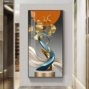 5D钻石画2023新款轻奢入户玄关客厅现代简约竖版玄幻水晶钻十字绣