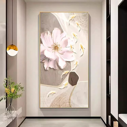 花卉玄关九鱼图钻石画满钻全贴手工贴钻现代九鱼聚财高难度入户门