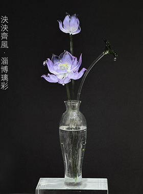 佛礼多色琉璃荷花摆件