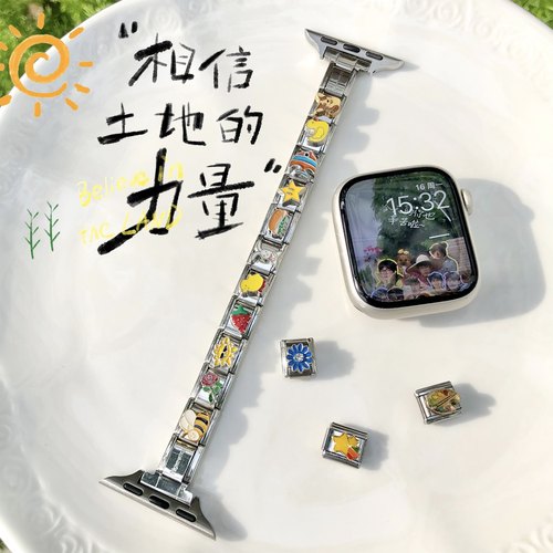 康康的原创种地吧十个勤天模块手链适用iwatch987s10苹果手表表带