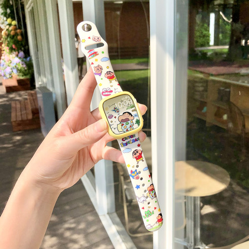 康康的原创卡通奶白色可爱星星硅胶适用iwatch987s10苹果手表表带