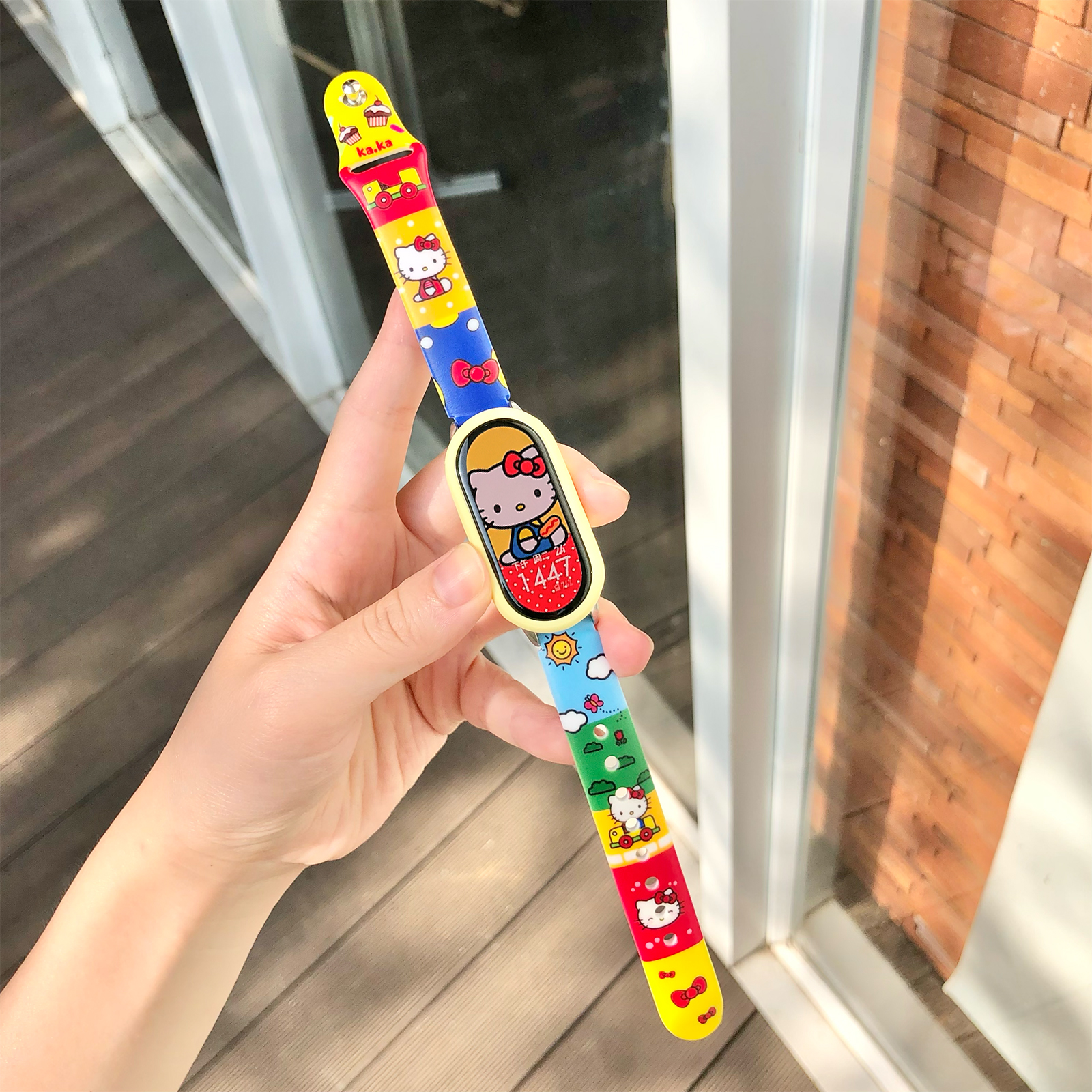 康康的原创多巴胺拼色可爱猫猫硅胶适用于小米手环9/8nfc手表表带