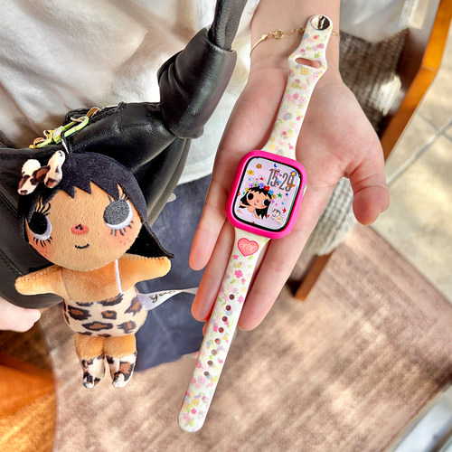 康康的原创韩系碎花硅胶适用iwatch11se10苹果手表applewatch表带