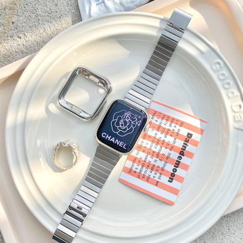 康康的竹节小蛮腰不锈钢iwatch9876se苹果手表表带applewatch高级