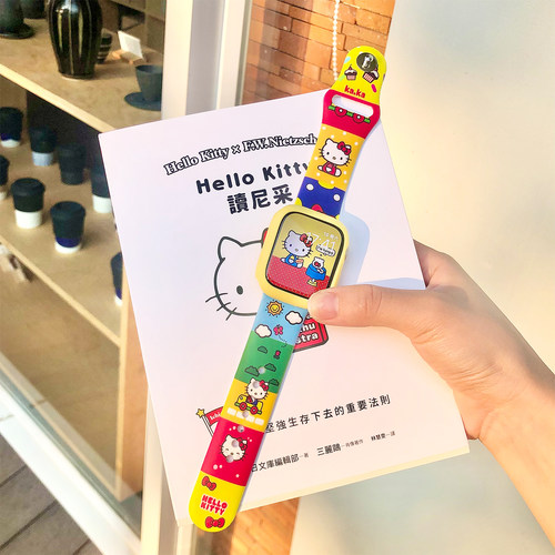 康康的原创kt猫卡通硅胶拼色多巴胺适用iwatch11se98苹果手表表带