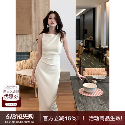SYT自制极简骨感扭结吊带连衣裙