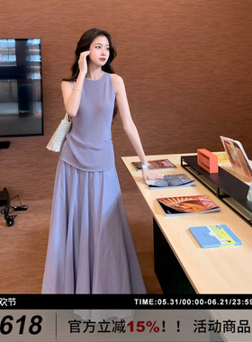 【风气裙扬】SYT自制 优雅飘逸重工褶皱气质百搭A字大摆半身裙女