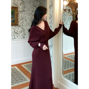 慵懒宽松螺纹针织长款 SYT自制 连衣裙 20点会员95折