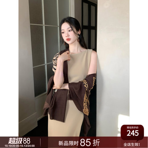 SYT自制极简肯豆同款无袖连衣裙