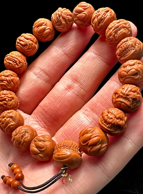 十二生肖恶僧猴头手串高端男士盘玩核雕文玩雕刻精雕高级感橄榄核