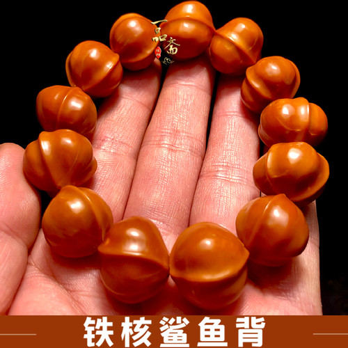铁核鲨鱼背橄榄核手串