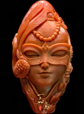 楼兰美女橄榄核单籽核雕雕刻精雕高端精品男士挂件吊坠文玩手把件