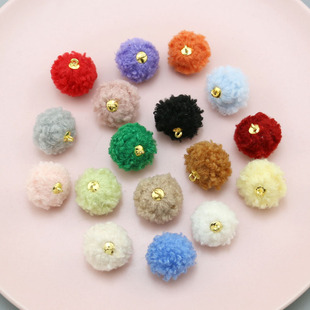 DIY饰品配件 20mm羊羔毛毛球珠子布珠圆珠耳环耳钩手机链吊坠挂件