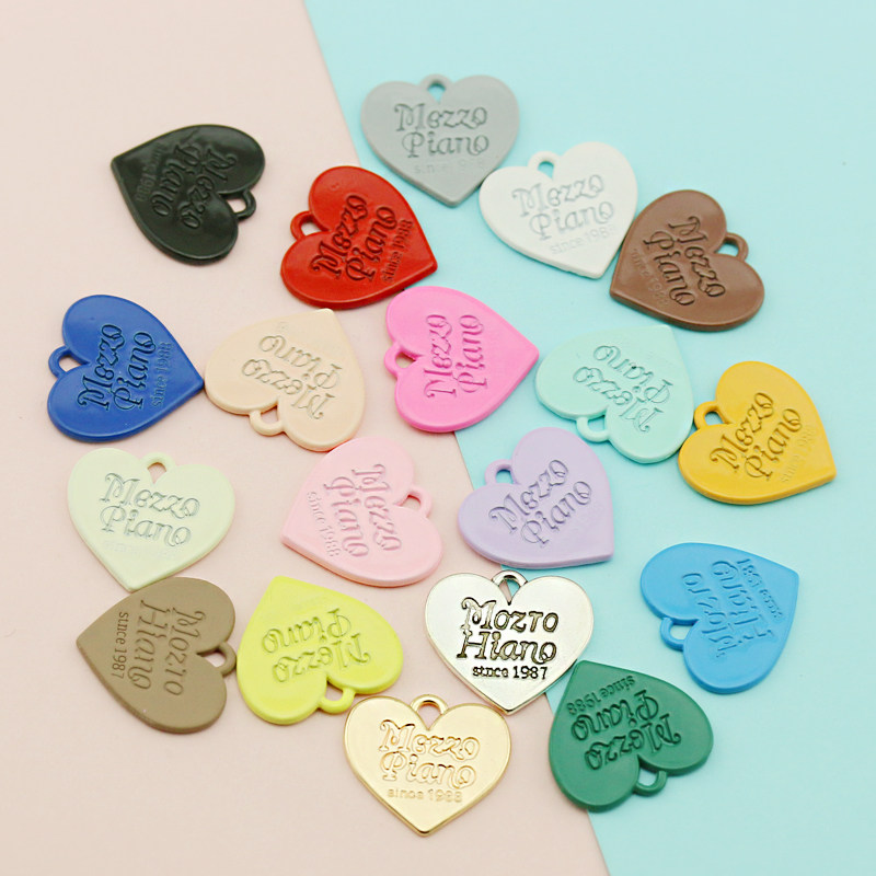 DIY饰品配件 22*21mm韩版合金喷漆彩色英文字母爱心桃心吊坠挂件,饰品/流行首饰/时尚饰品新,其他DIY饰品配件,淘宝优惠券,粉丝福利购,淘宝优惠卷