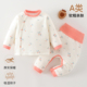 婴儿秋冬季 保暖分体套装 40g夹棉连体衣a类新生儿棉服睡衣宝宝爬服