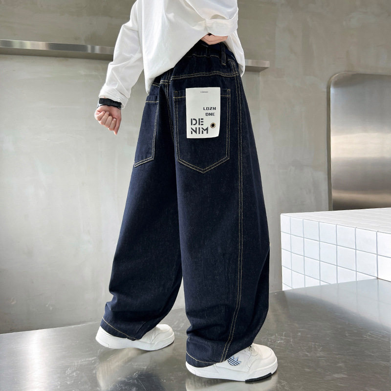 男童牛仔裤春秋款2026新款儿童装春季阔腿裤子大男孩休闲裤春装潮