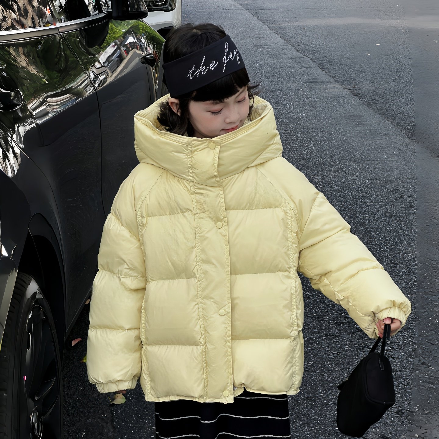 2025冬新款童装女童羽绒服儿童宝宝男童短款90白鸭绒连帽加厚外套