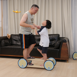 成人儿童双人踩踏车竞技运动感统训练器材平衡感家用踏板健身器材