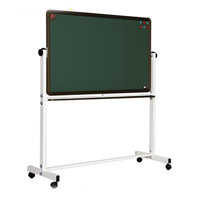 育才品牌豪华型移动翻转双面磁性黑板绿板白板展示板广告版通告板