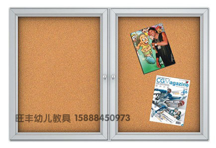 育才品牌 幼儿园学校广告板欧式宣传栏C告示板公告栏整体开启式