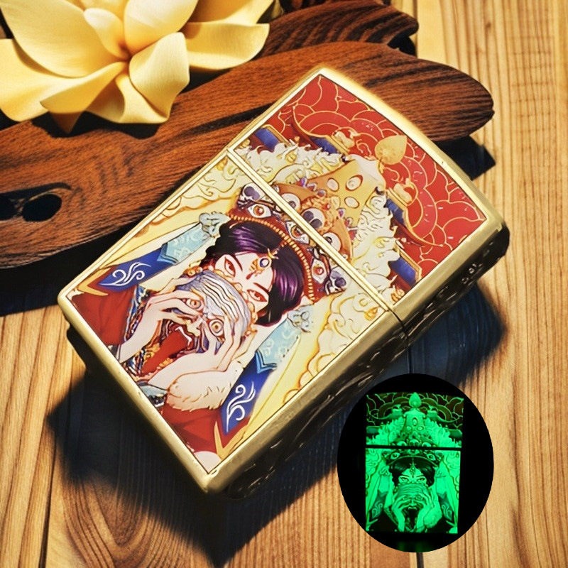 金属盔甲煤油夜光打火机新款热销