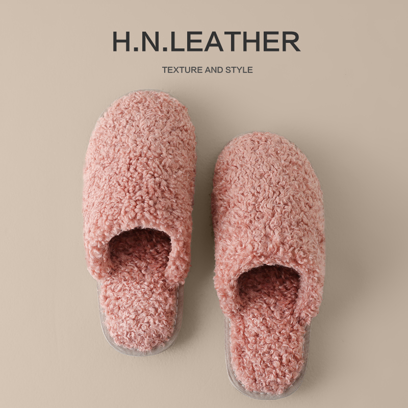 棉拖鞋女秋冬毛毛绒家居室内地板软底加绒保暖防滑月子静音男情侣