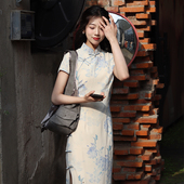 米色素雅绝美复古日常 春夏新中式 半夏改良旗袍年轻款 少女2026新款