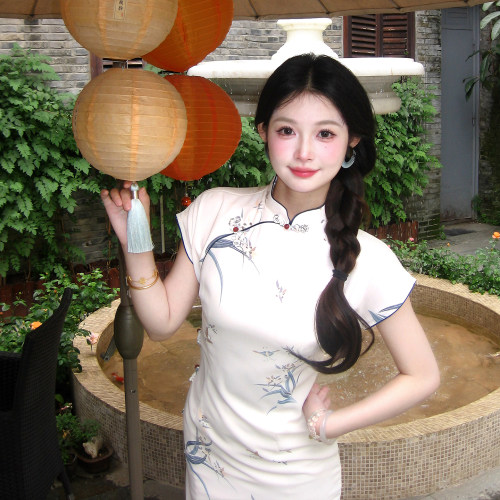 新中式古法旗袍年轻款少女连衣裙