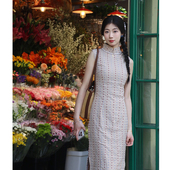 修身 有杏新中式 优雅气质夏季 女日常无袖 显瘦文艺 改良旗袍2026新款