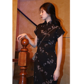 少女黑色气质日常春夏 年轻款 仲夏夜全开襟古法旗袍2026新款 新中式