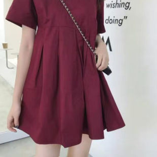 娇小女装 155复古减龄遮肚显瘦连衣裙 新款 矮个子150显高145夏季