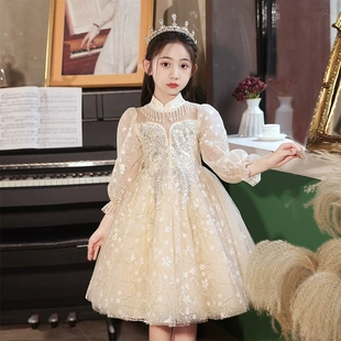 出租赁女童礼服六一钢琴演出服儿童小主持人婚礼花童公主裙连衣裙